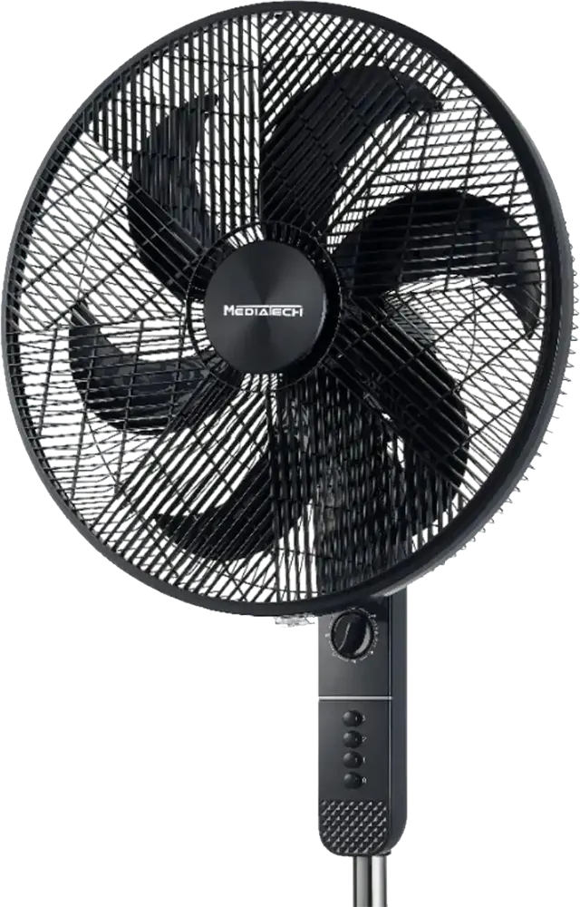 MediaTech Stand Fan, 18 Inch, 3 Speeds, 6 Blades, Black, MT-SF46M