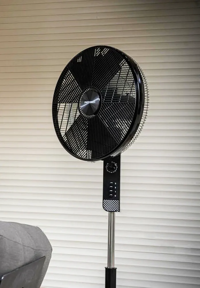 MediaTech Stand Fan, 18 Inch, 3 Speeds, 6 Blades, Black, MT-SF46M