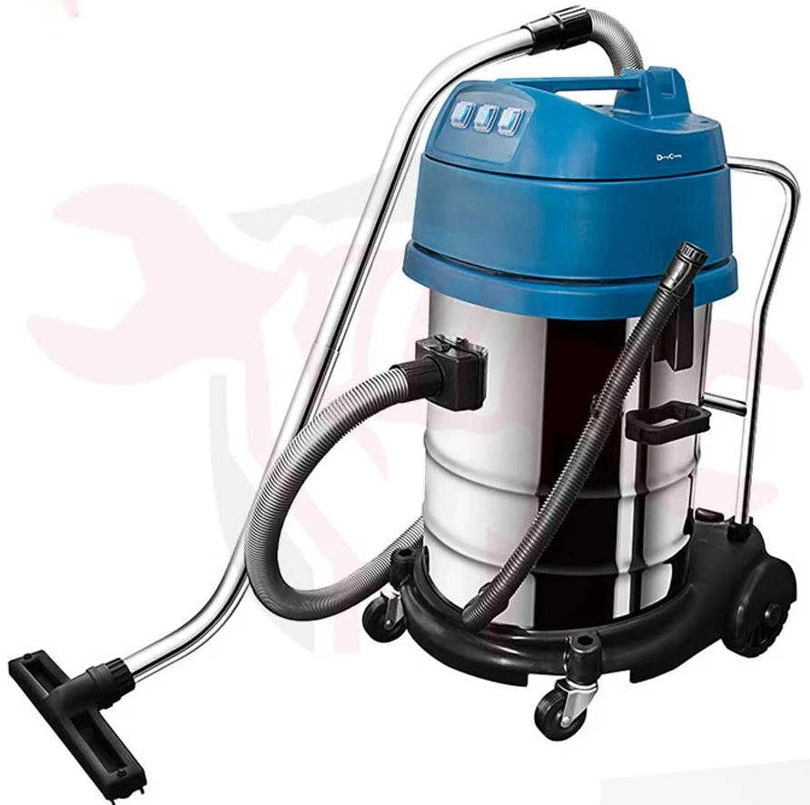 مكنسة كهربائية برميلية دونج شينج، 3200 وات، 80 لتر، 3 موتور، شفط أتربة وسوائل، فضي*أزرق، DVC80