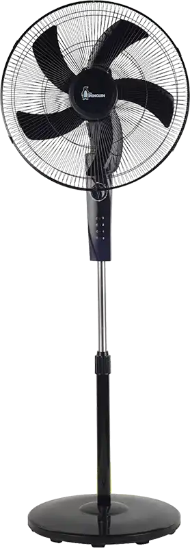 Penguin Cool Spin 18 Inch Stand Fan, 3 Speeds, 5 Blades, Black, Model PF005