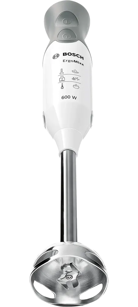 Bosch ErgoMixx Hand Blender, 600 Watts, 12 Speed Settings, 600 ml Beaker, with Chopper, White, MSM66120