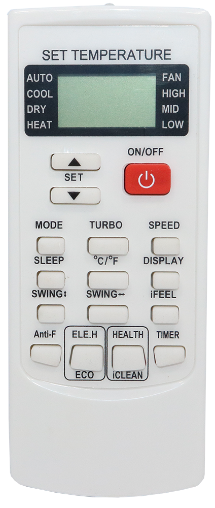 Unionaire Air Conditioner Remote Control, Digital Display, White, UN