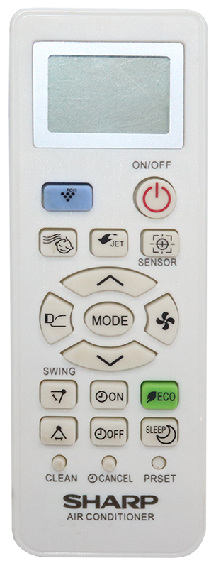 ريموت كنترول لمكيف هواء شارب حديث ، شاشة ديجيتال ، أبيض ، SH