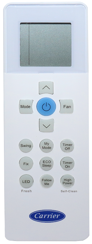 Carrier QDM Air Conditioner Remote Control, Digital Display, White