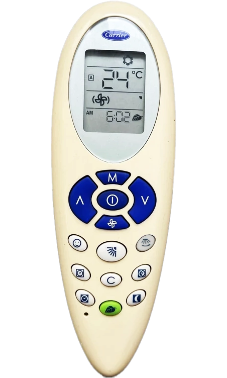 Carrier Air Conditioner Remote Control, Digital Display, White