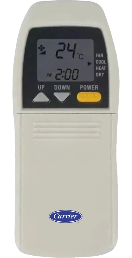 Carrier Ceiling Air Conditioner Remote Control, Door Remote, Digital Display, White