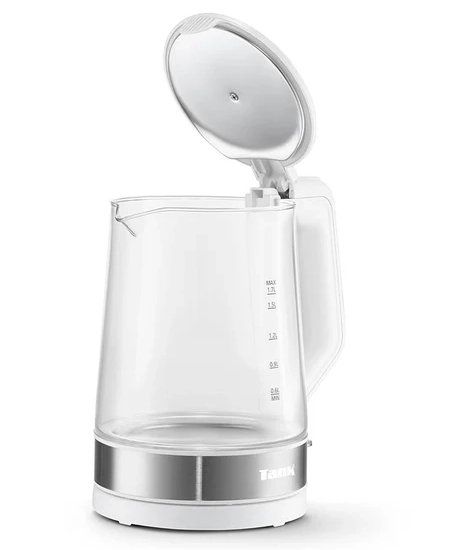 Tank Classic Electric Kettle, 1.7L, 1850W, Glass, White, KG-2318