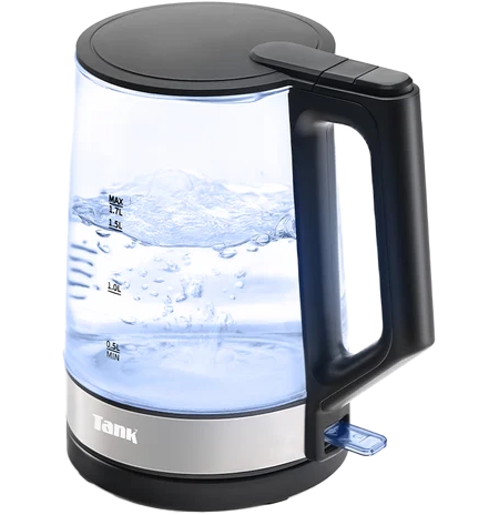 Tank Classic Electric Kettle, 1.7L, 1850W, Glass, Black, KG-2318