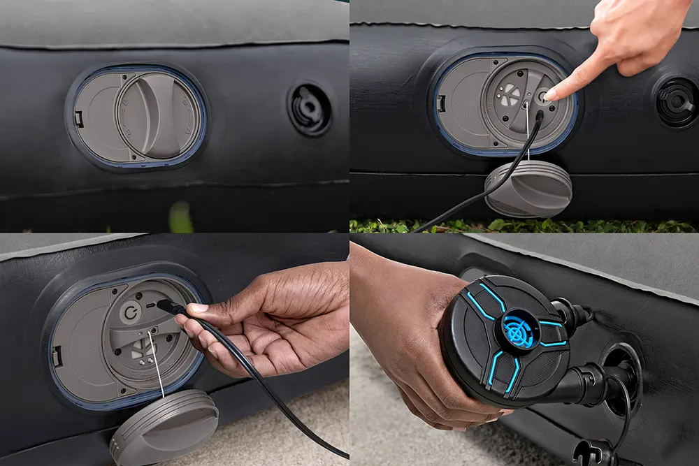 مرتبة نفخ هوائية فردية تريتيك من بيست واي، مزودة بمنفاخ usb مدمج، ارتفاع 30 سم، اسود، 671BQ