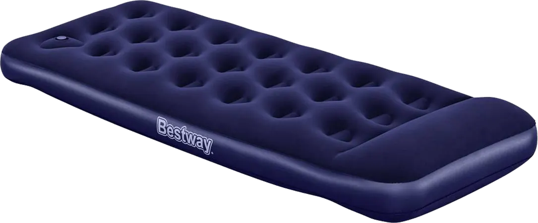 Bestway Single Air Mattress with Built-in Foot Pump, Height 28 cm, Blue, 67223