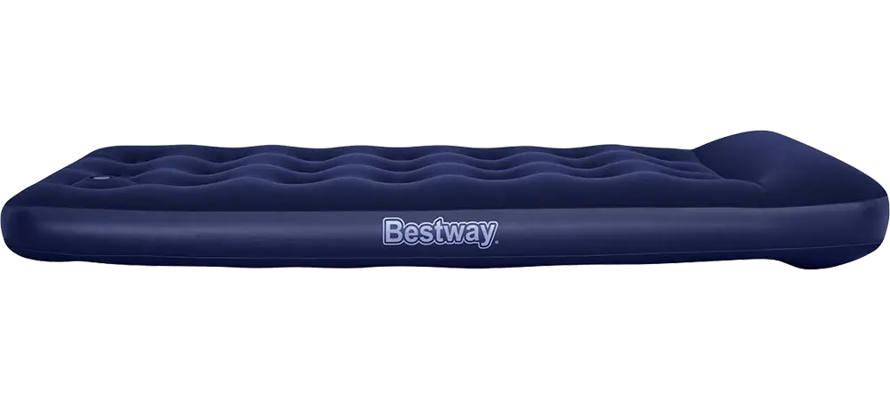 Bestway Single Air Mattress with Built-in Foot Pump, Height 28 cm, Blue, 67223