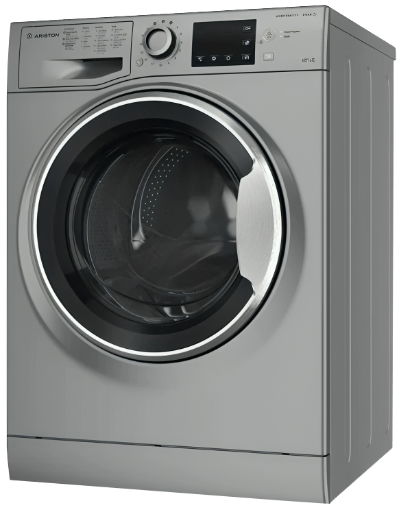 غسالة ملابس ومجفف فول اوتوماتيك اريستون ، تحميل امامي ، 9 كيلو ، مجفف 6 كيلو ، 1400 لفة ، شاشة ديجيتال ، انفرتر ،  سيلفر ، NDB96SSEX