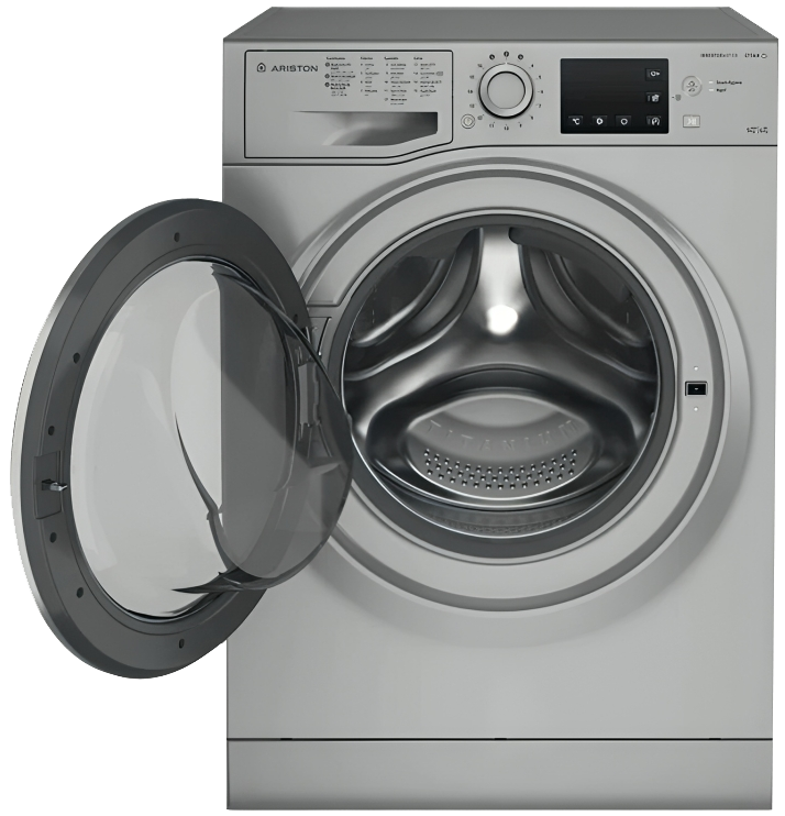 غسالة ملابس ومجفف فول اوتوماتيك اريستون ، تحميل امامي ، 9 كيلو ، مجفف 6 كيلو ، 1400 لفة ، شاشة ديجيتال ، انفرتر ،  سيلفر ، NDB96SSEX