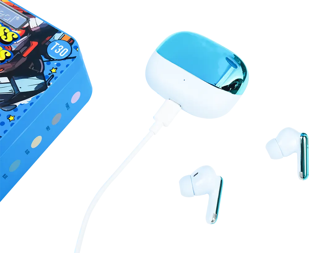 سماعات أذن لاسلكية من تيلزيل، بلوتوث 5.3، بطارية 300 مللي أمبير-ساعة، خاصية إلغاء الضوضاء الذكية، متعددة الألوان، T30