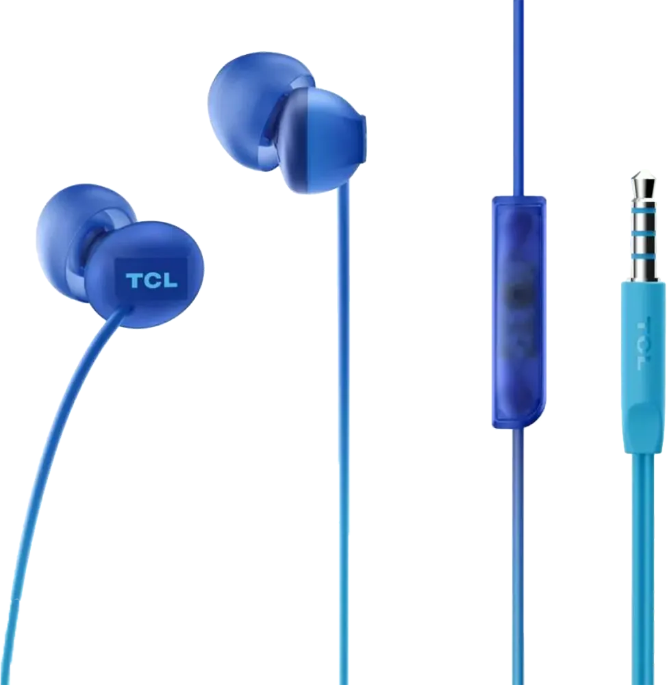 سماعات أذن سلكية من TCL، مقبس 3.5 مم، عازلة للضوضاء، أزرق، SOCL300BL