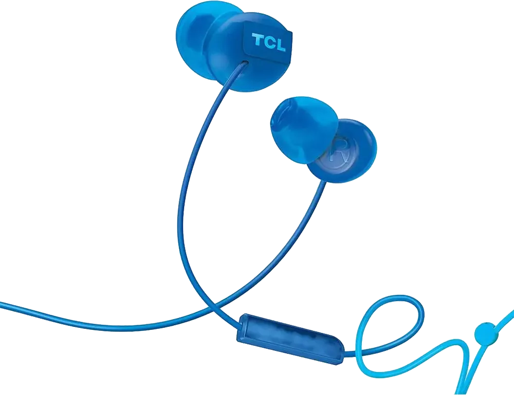 سماعات أذن سلكية من TCL، مقبس 3.5 مم، عازلة للضوضاء، أزرق، SOCL300BL