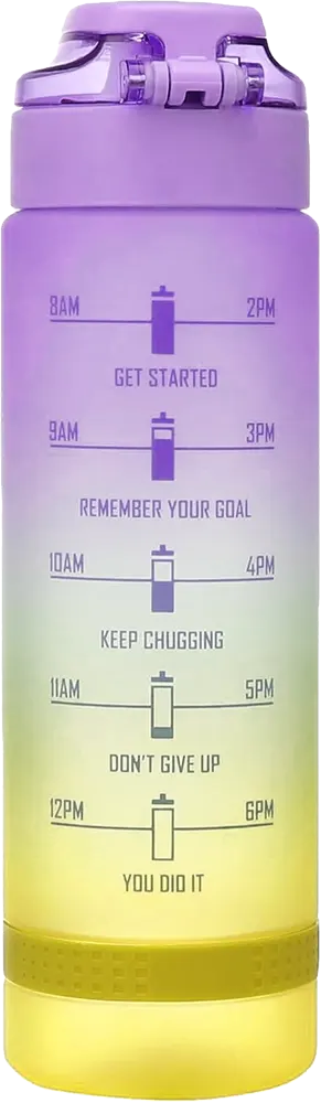 Plastic Sports Bottle, 1 Liter, Leak-Proof, Multi-Color, Model 4273