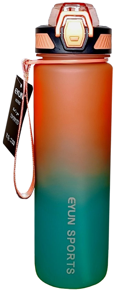 Plastic Sports Water Bottle, 1 Liter, Multicolor, 4232-431