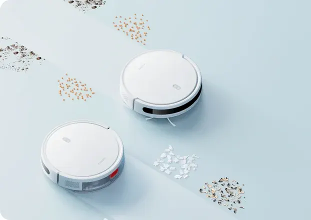 مكنسة ذكية شاومي E10 روبوت بدون كيس، 35 وات، استخدام جاف ورطب، قابلة للشحن، تحكم عن طريق التطبيق او الصوت، لون أبيض، موديل BHR6783EU