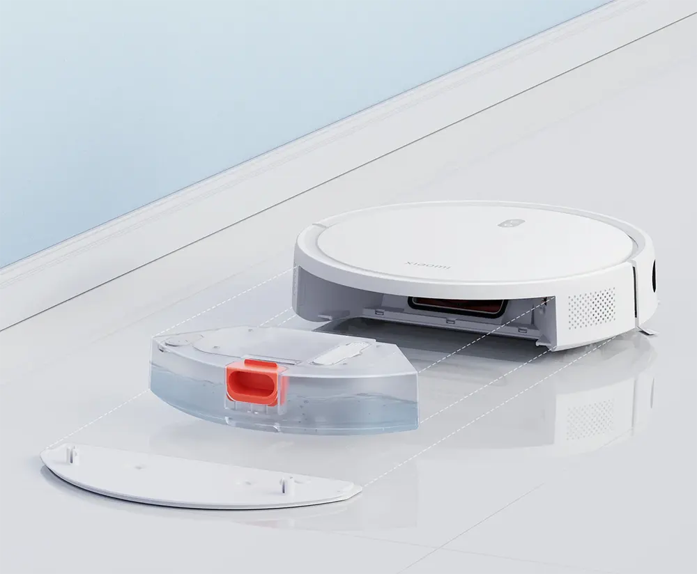 مكنسة ذكية شاومي E10 روبوت بدون كيس، 35 وات، استخدام جاف ورطب، قابلة للشحن، تحكم عن طريق التطبيق او الصوت، لون أبيض، موديل BHR6783EU