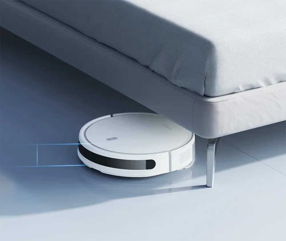 مكنسة ذكية شاومي E10 روبوت بدون كيس، 35 وات، استخدام جاف ورطب، قابلة للشحن، تحكم عن طريق التطبيق او الصوت، لون أبيض، موديل BHR6783EU