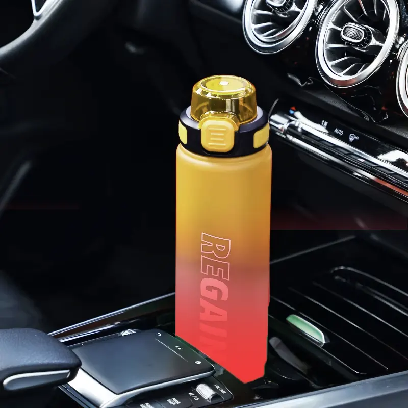 Plastic Sports Water Bottle, 1 Liter, Red*Yellow, 4288