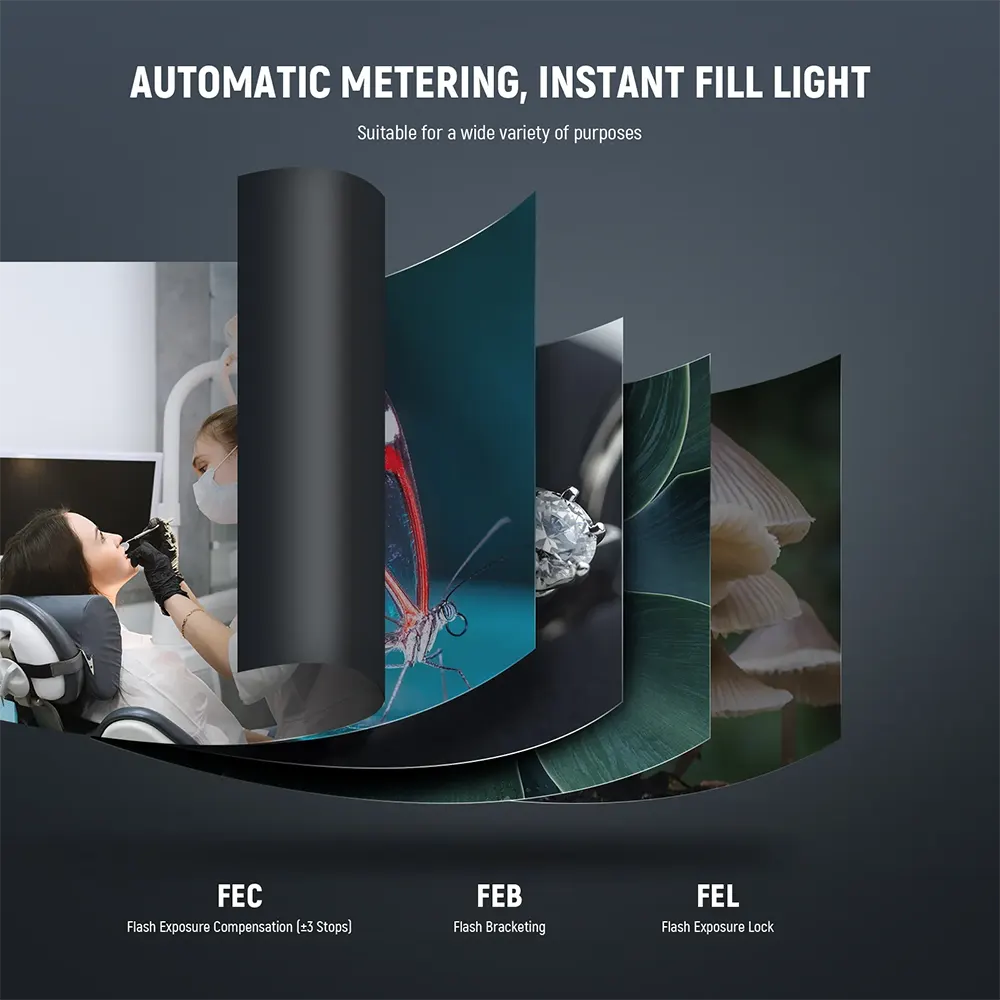 فلاش ماكرو رينج من نيوير، 76 وات، 5600K، إضاءة ليد ،GN15 ، ملائم لكاميرات كانون، RF1C