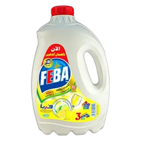 Feba Dishwashing Liquid, Yellow Lemon, 3 kg