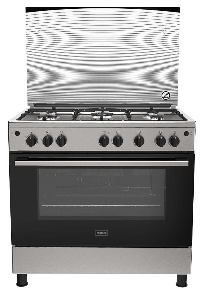 بوتاجاز  زانوسي  ستيل بلس ، 60*90 سم ، 5 شعلة ، أمان كامل ، اشعال ذاتي ، مروحة فرن ، استانلس ستيل ، ZCG922A6XB