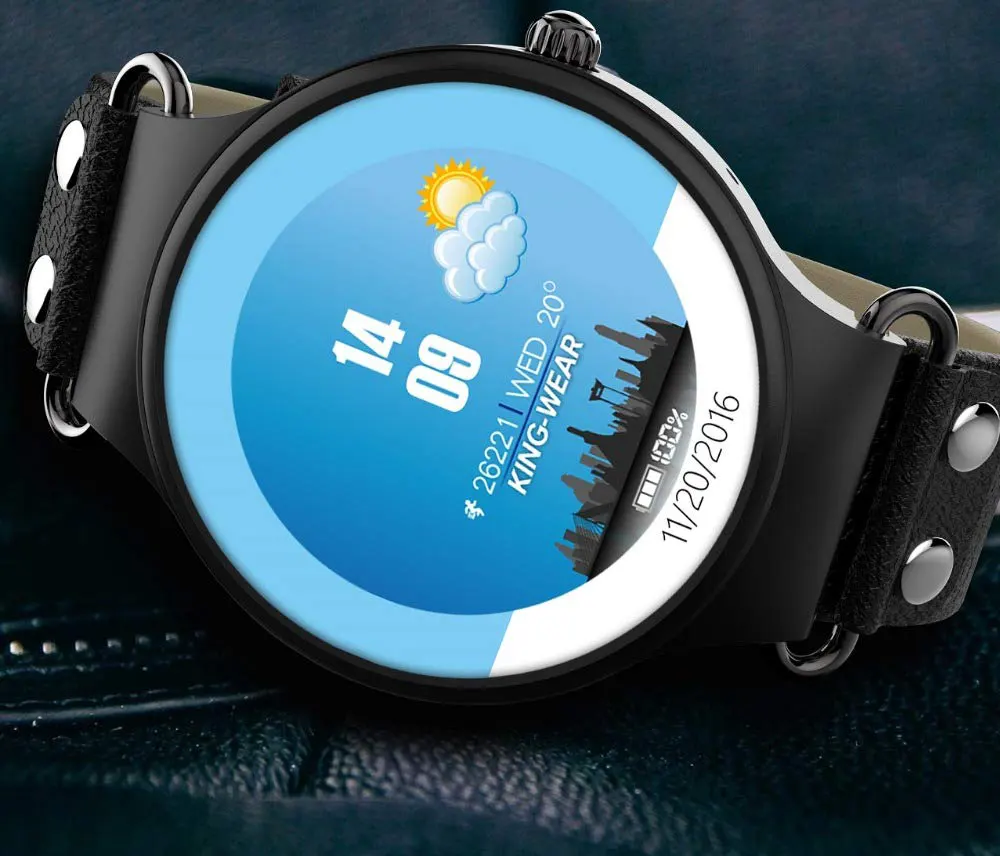 KW98 Smart Watch, 1.39-inch AMOLED Touch Screen, Waterproof, 400mAh Battery, Bluetooth 4.0, Health Sensors, Black