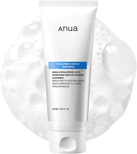 غسول رغوي لطيف ومرطب 8 بحمض الهيالورونيك من انوا، 150 مل