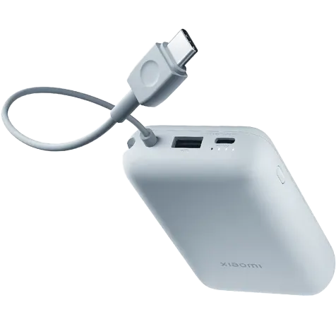 Xiaomi Power Bank, 10000mAh, 22.5W Fast Charging, INTEGRATED Type-C Cable, Ice Blue, P15ZM