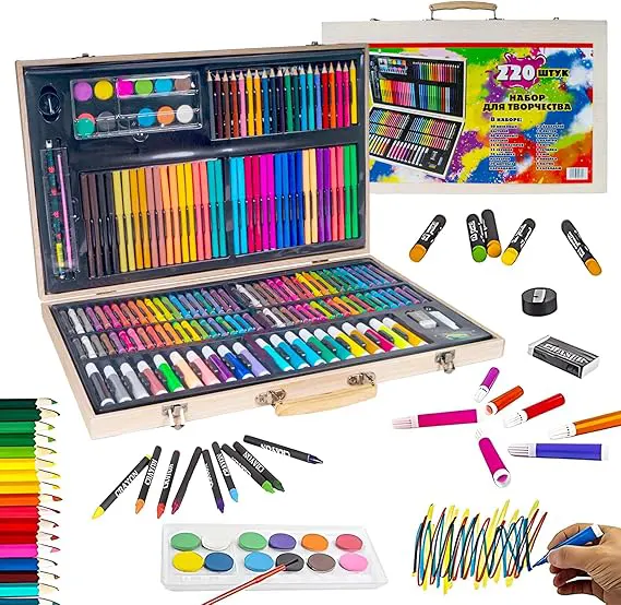 Madden 220 Piece Drawing Tool Set, Wooden Case