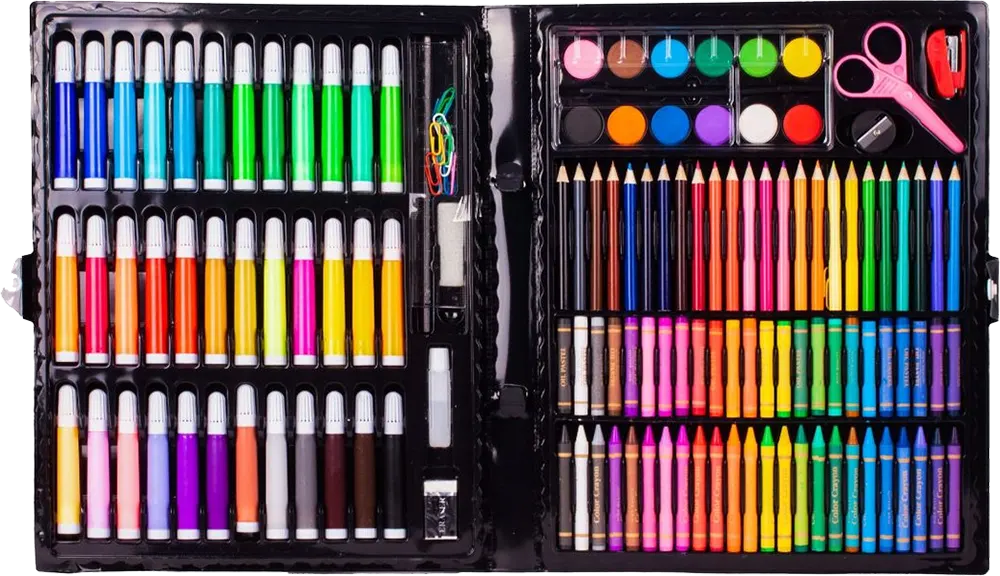 Drawing and Coloring Set, 150 Pieces, Plastic Bag, Assorted Colors