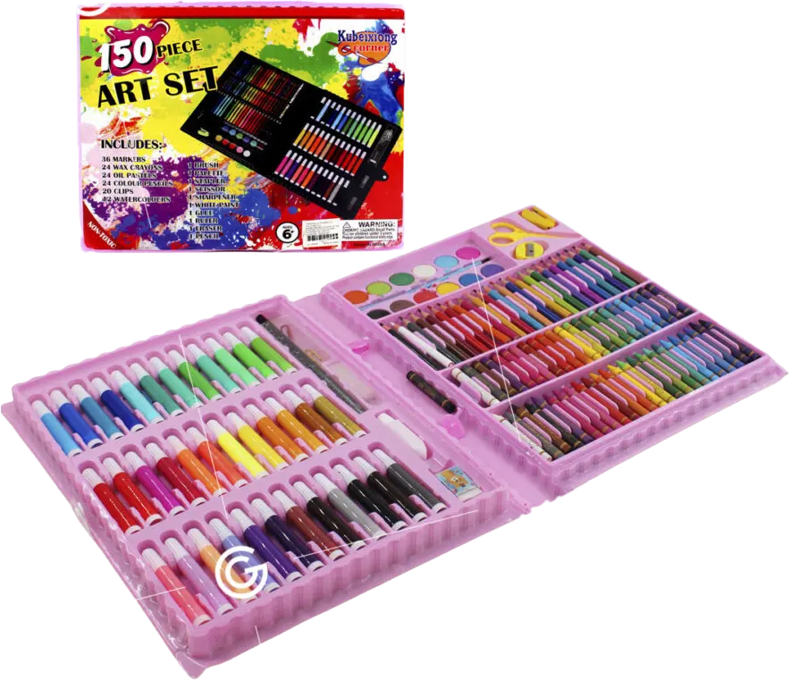 Drawing and Coloring Set, 150 Pieces, Plastic Bag, Assorted Colors