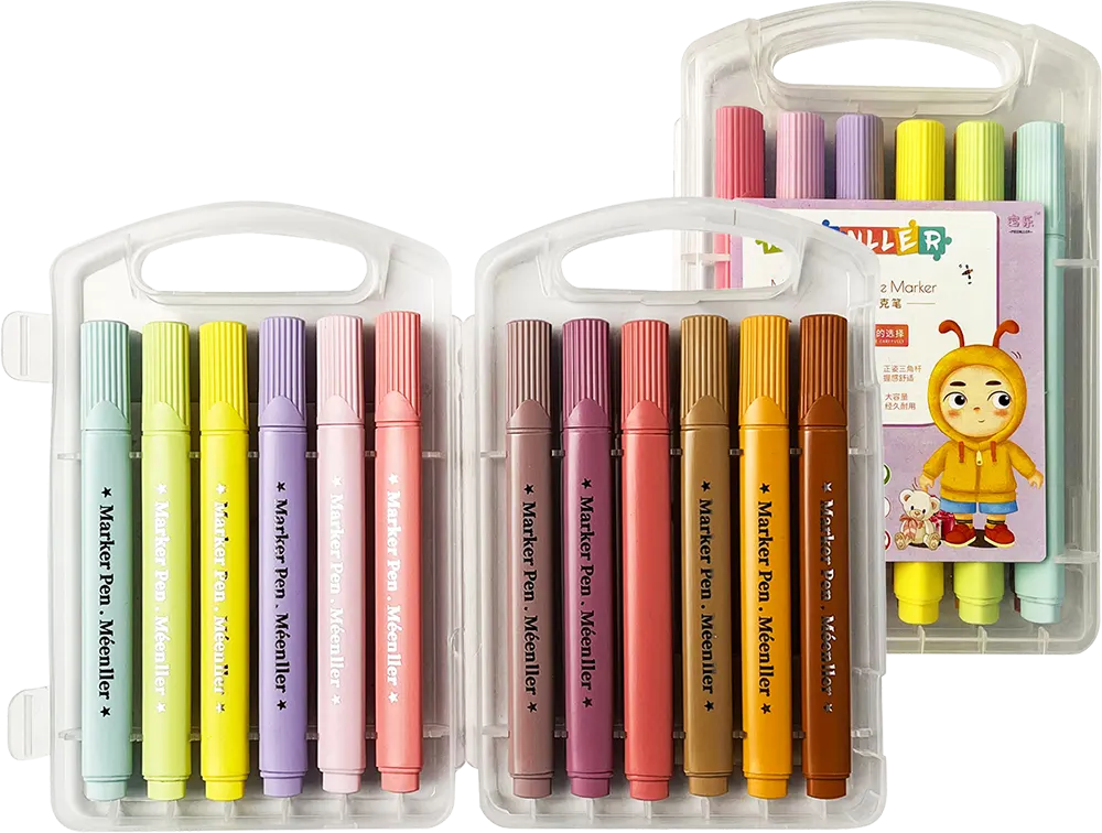 علبة الوان فلوماستر مينلير 12 لون، سن مشطوف بحجم 1-4 مم، ألوان متعددة