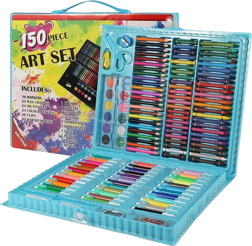 Drawing and Coloring Set, 150 Pieces, Plastic Bag, Assorted Colors