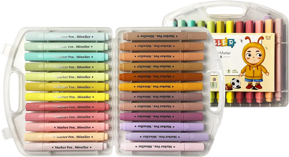 علبة الوان فلوماستر مينلير 24 لون، سن مشطوف بحجم 1-4 مم، ألوان متعددة