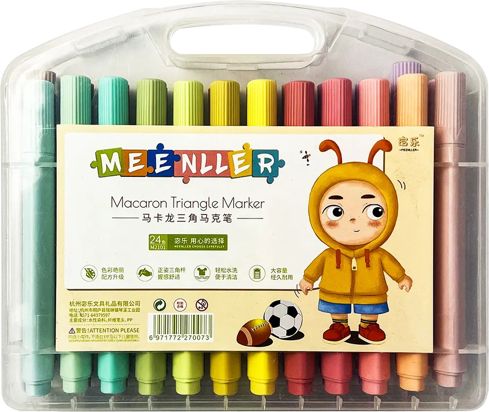 علبة الوان فلوماستر مينلير 24 لون، سن مشطوف بحجم 1-4 مم، ألوان متعددة