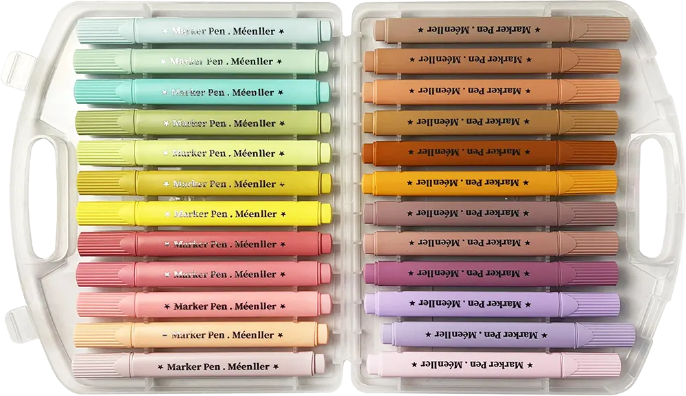 علبة الوان فلوماستر مينلير 24 لون، سن مشطوف بحجم 1-4 مم، ألوان متعددة