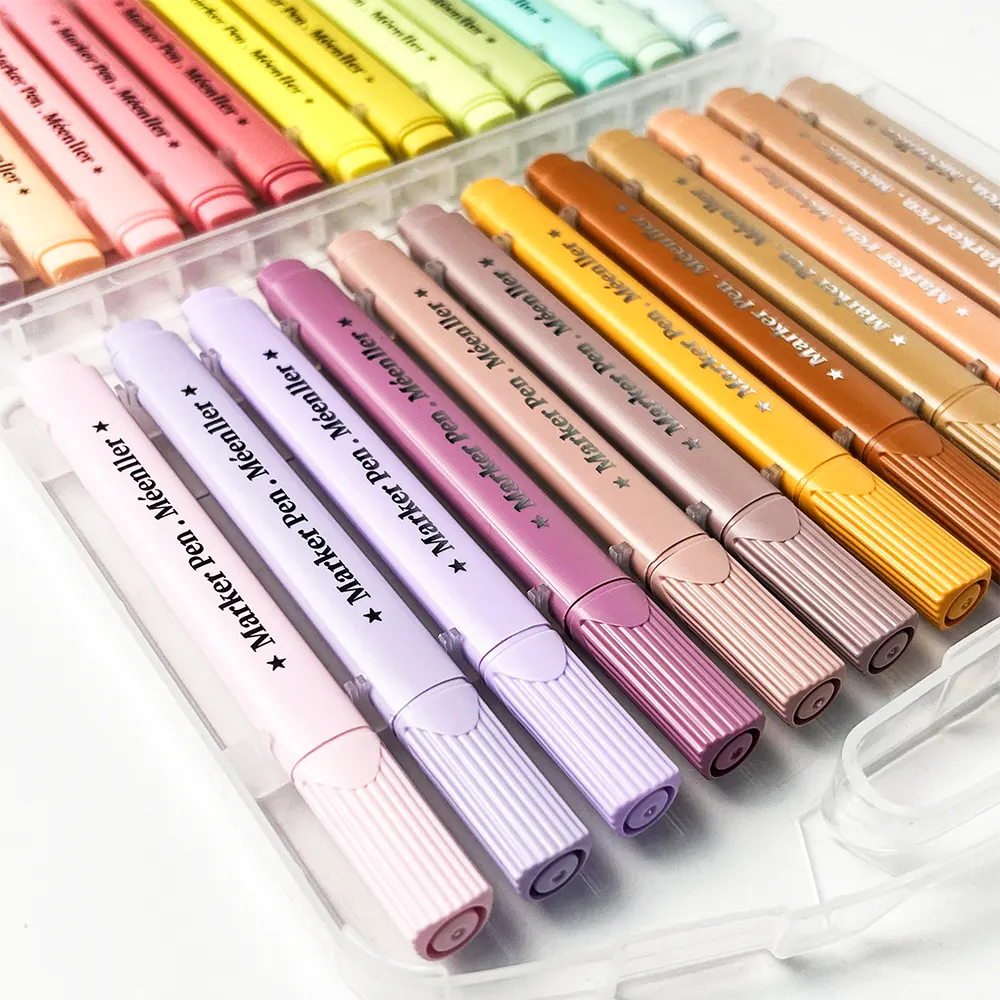 علبة الوان فلوماستر مينلير 24 لون، سن مشطوف بحجم 1-4 مم، ألوان متعددة