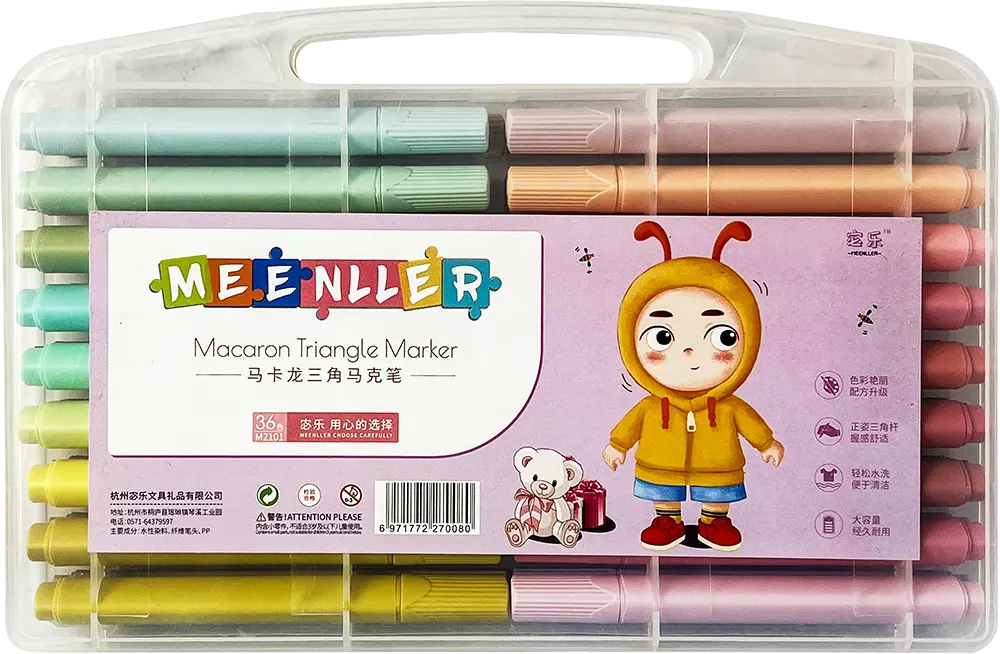 علبة الوان فلوماستر مينلير 36 لون، سن مشطوف بحجم 1-4 مم، ألوان متعددة