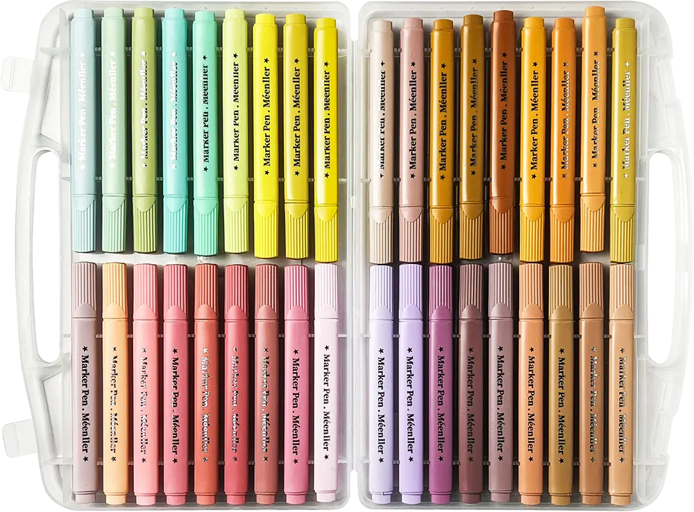 علبة الوان فلوماستر مينلير 36 لون، سن مشطوف بحجم 1-4 مم، ألوان متعددة