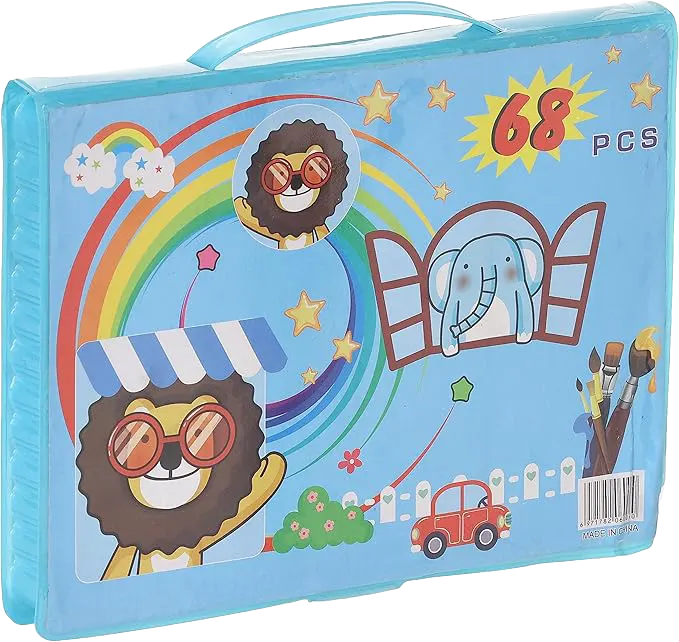 Drawing and Coloring Tool Bag, 68 Pieces, Assorted Colors