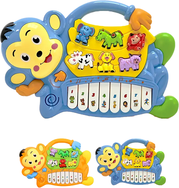 Monkey Piano for Kids, with Animal Sounds, Multi-Color, 855-18A