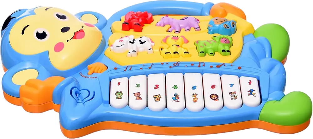 Monkey Piano for Kids, with Animal Sounds, Multi-Color, 855-18A