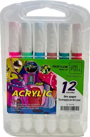علبة الوان ماركر اكريلك، 12 لون، علبة فاكيوم ،2510186