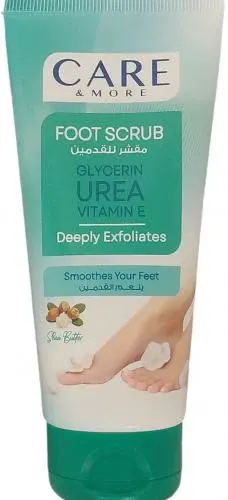 Care & More Moisturizing Cream, Foot Peeling Cream with Glycerin, Urea & Vitamin E for Soft Feet, 100ml.