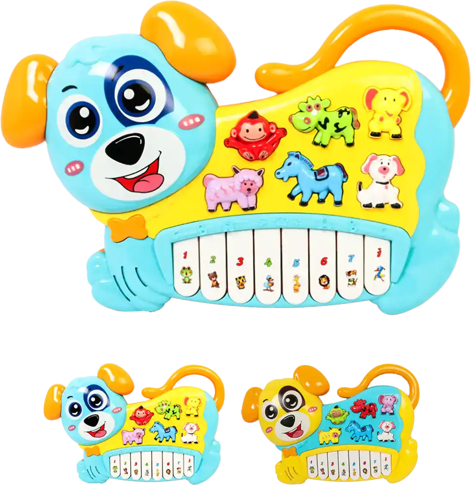 Dog Piano for Kids, with Animal Sounds, Multi-Color, 855-18A