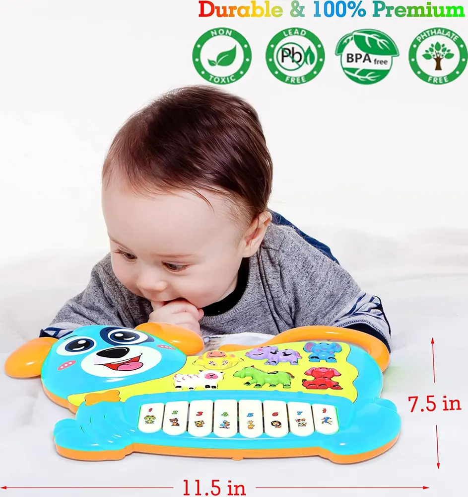 Dog Piano for Kids, with Animal Sounds, Multi-Color, 855-18A